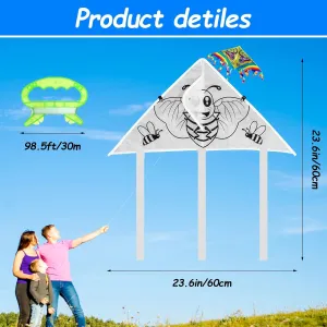 10 PCS DIY Color Filled Kite for Kids Making Kit Bulk, Painting and Decorating Coloring Party Pack, Colorful Life for Kids & Adults, Extremely Easy to Fly, Best for Beginners