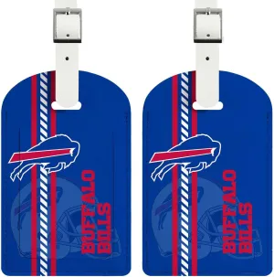 2 Pack Leather Football Sport Fan Luggage Tag for SuitcaseRed Blue Design Travel Suitcase Tag with Privacy Flap Address Labels
