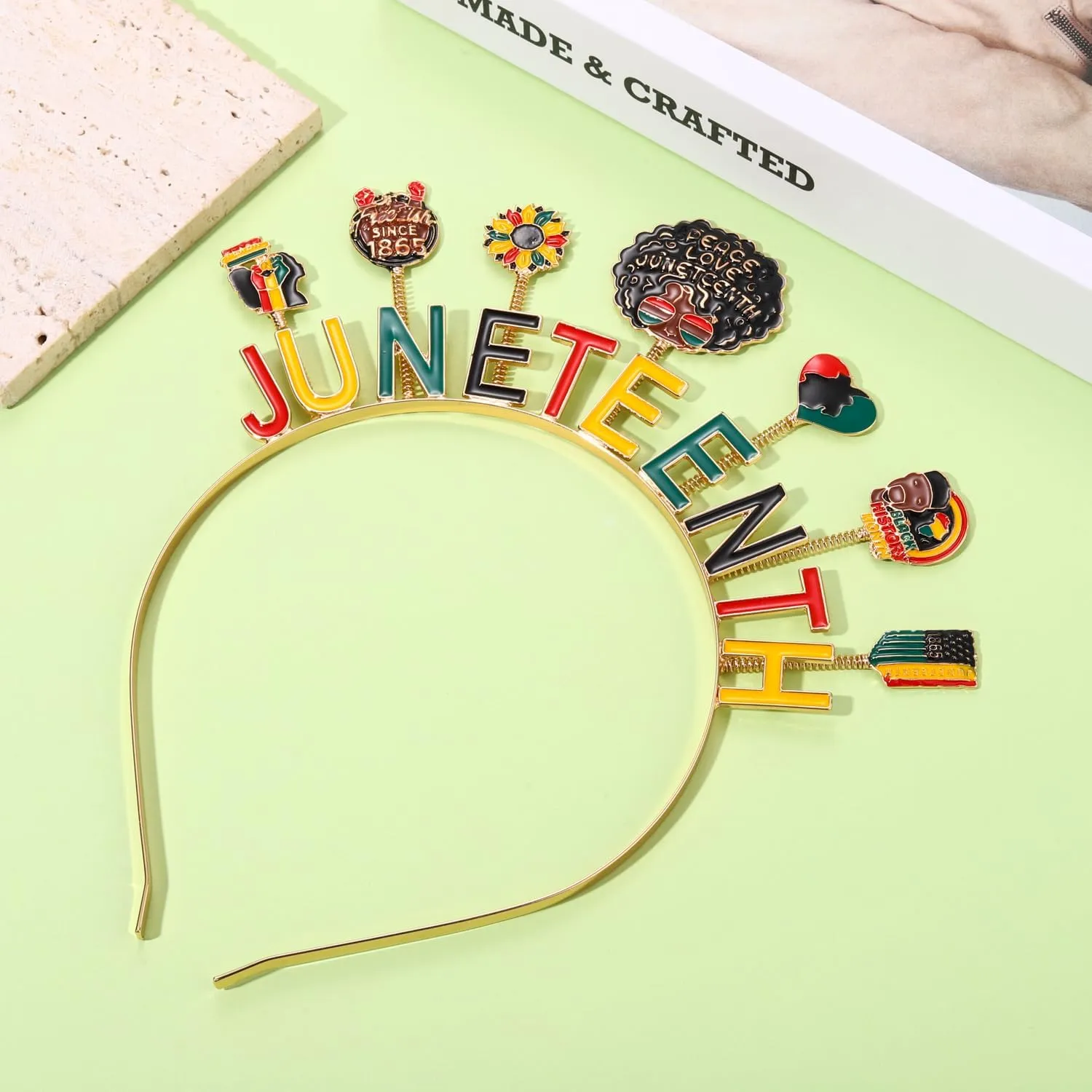 African Headbands for Women Black History Juneteenth Headband Ethnic African Women Flag Independence Day Accessory