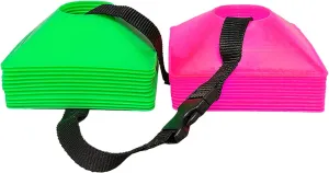 American Challenge Square Disc Cones  Durable Training Cones for Soccer, Football, Basketball, and All Field Sports  with Carry Strap
