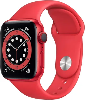 Apple Watch Series 6 (GPS   Cellular, 44mm) - (Product) RED Aluminum Case with RED Sport Band (Renewed)