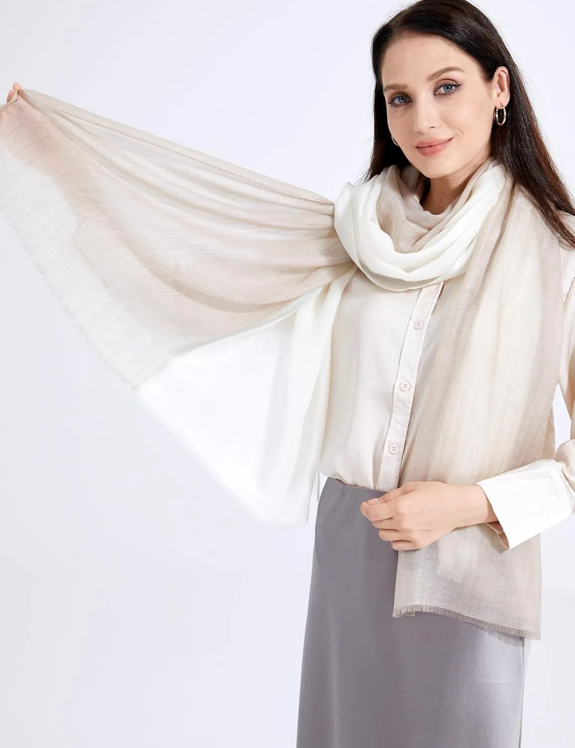 Buttery-soft Cashmere Wrap Lightweight Scarf Shawl Travel Stole for Wayfarer Extra Large 75"x35"