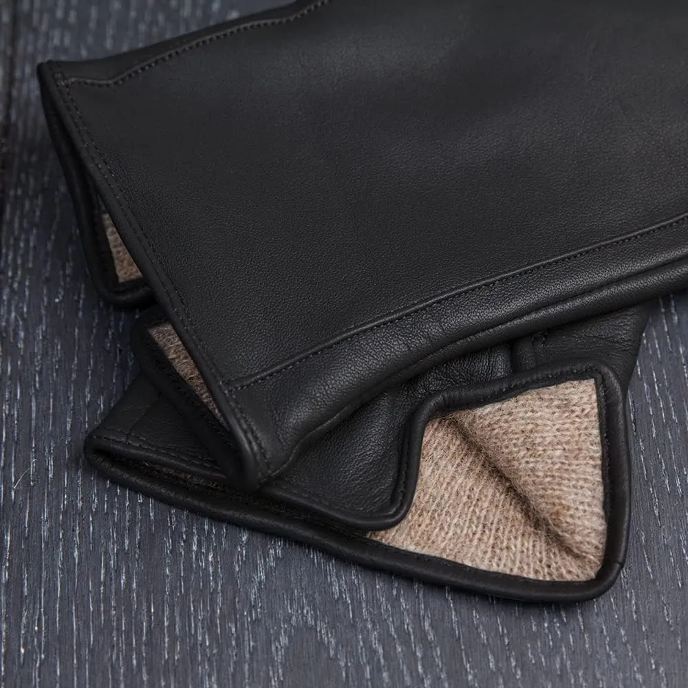 Downholme Touchscreen Leather Cashmere Lined Gloves for Women