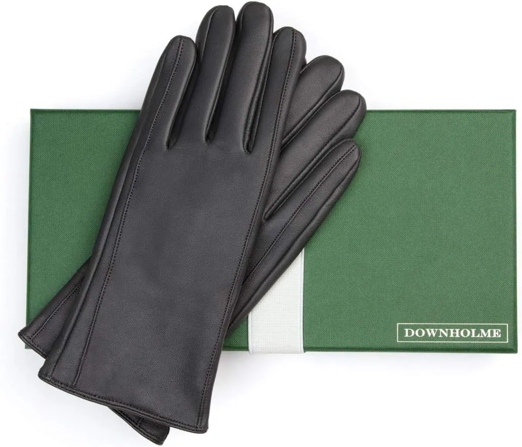 Downholme Touchscreen Leather Cashmere Lined Gloves for Women