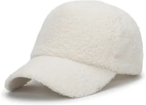 Faux-Sherpa-Baseball-Hat for Women & Men Winter Warm Faux Shearling Baseball Cap Teddy-Fleece Hip-Hop Cap