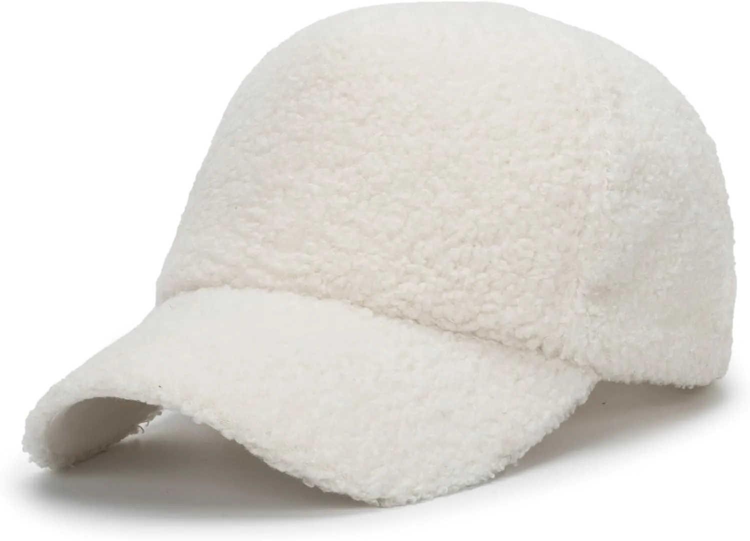 Faux-Sherpa-Baseball-Hat for Women & Men Winter Warm Faux Shearling Baseball Cap Teddy-Fleece Hip-Hop Cap