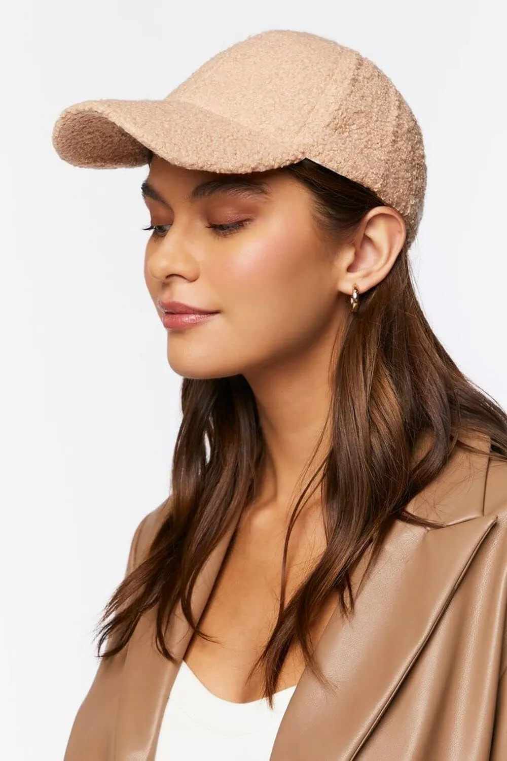 Faux-Sherpa-Baseball-Hat for Women & Men Winter Warm Faux Shearling Baseball Cap Teddy-Fleece Hip-Hop Cap