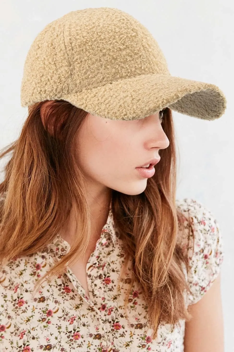 Faux-Sherpa-Baseball-Hat for Women & Men Winter Warm Faux Shearling Baseball Cap Teddy-Fleece Hip-Hop Cap