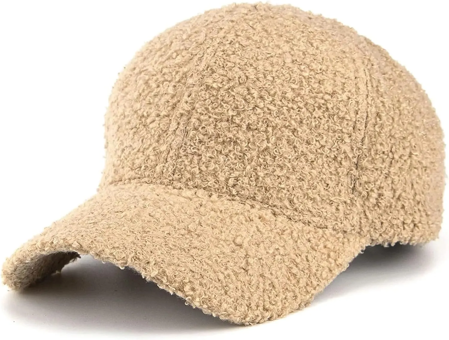 Faux-Sherpa-Baseball-Hat for Women & Men Winter Warm Faux Shearling Baseball Cap Teddy-Fleece Hip-Hop Cap