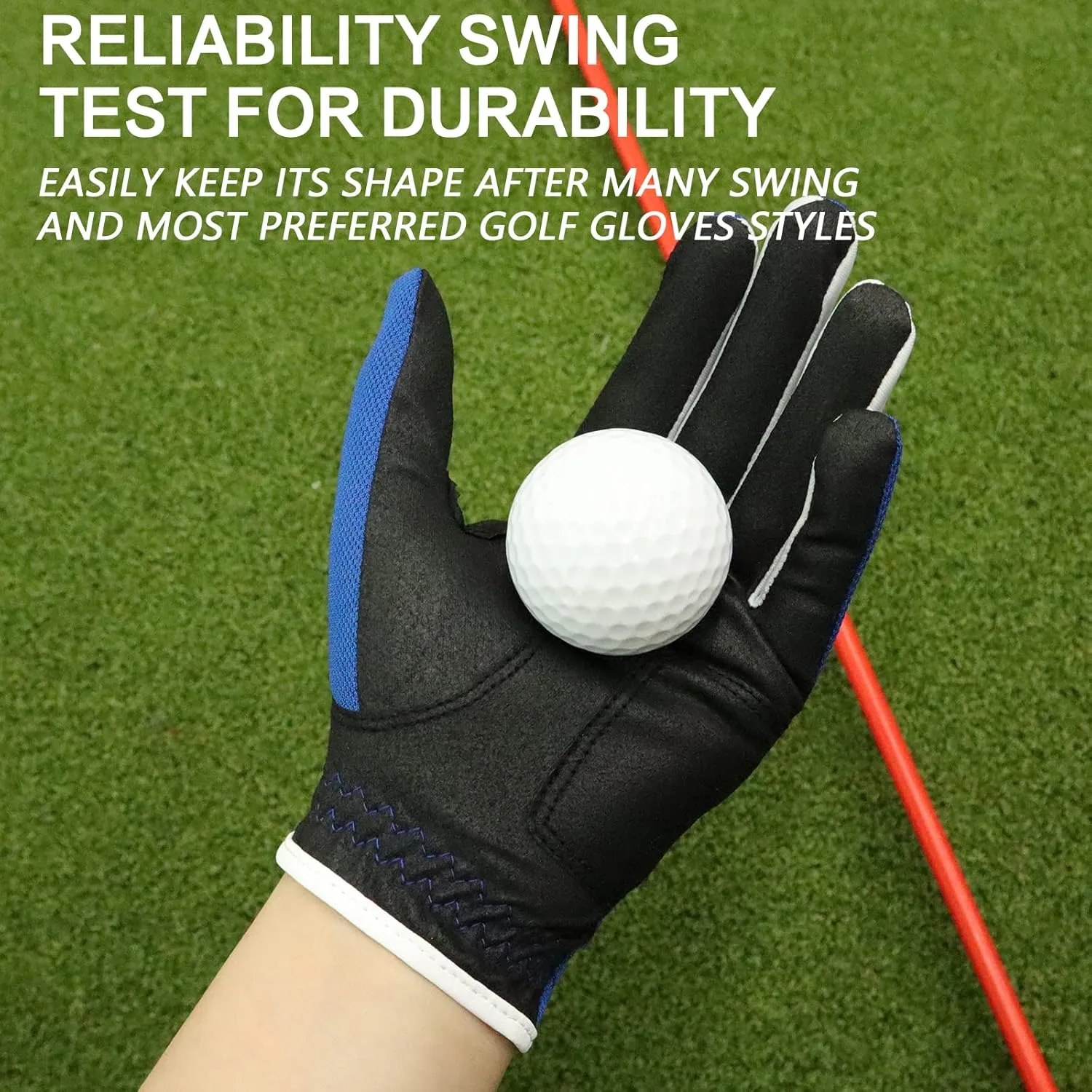 FINGER TEN Golf Gloves Junior Kids Youth Toddler Boys Girls Left Hand Right Hand Dura Feel White Blue Red Yellow Golf Glove Extra Value 2 Pack Age 4-11 Years Old