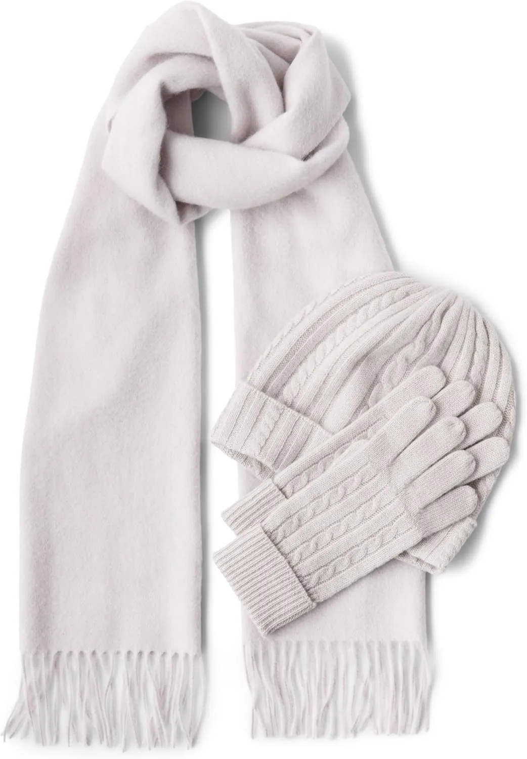 Fishers Finery Women's 100% Cashmere 3pc Hat Glove and Scarf Set; with Exquisite Box