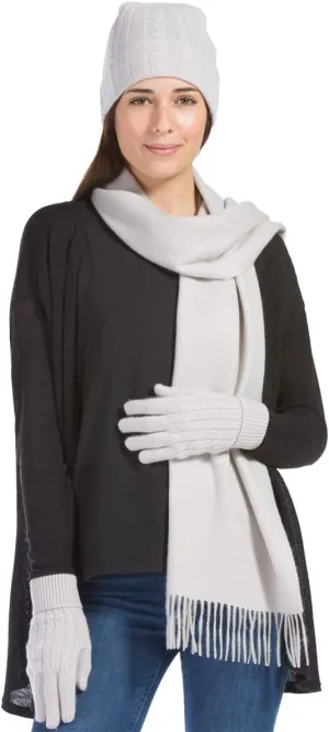 Fishers Finery Women's 100% Cashmere 3pc Hat Glove and Scarf Set; with Exquisite Box
