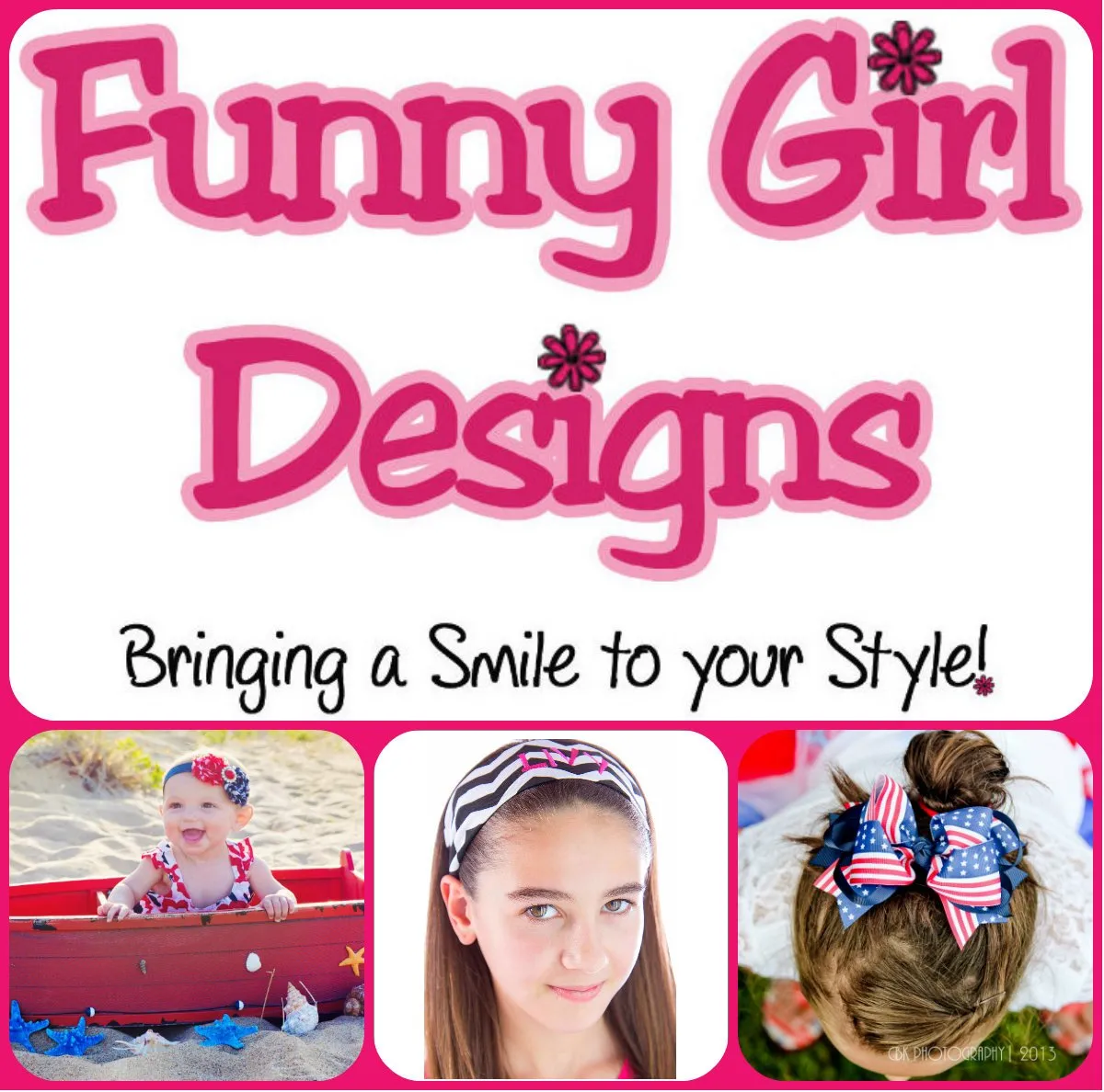 Funny Girl Designs Personalized CUSTOM Cotton Stretch Headband Embroidered With YOUR TEXT- 2.5 Inch (Hot Pink Headband)