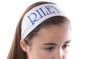 Funny Girl Designs Personalized CUSTOM Cotton Stretch Headband Embroidered With YOUR TEXT- 2.5 Inch (Hot Pink Headband)