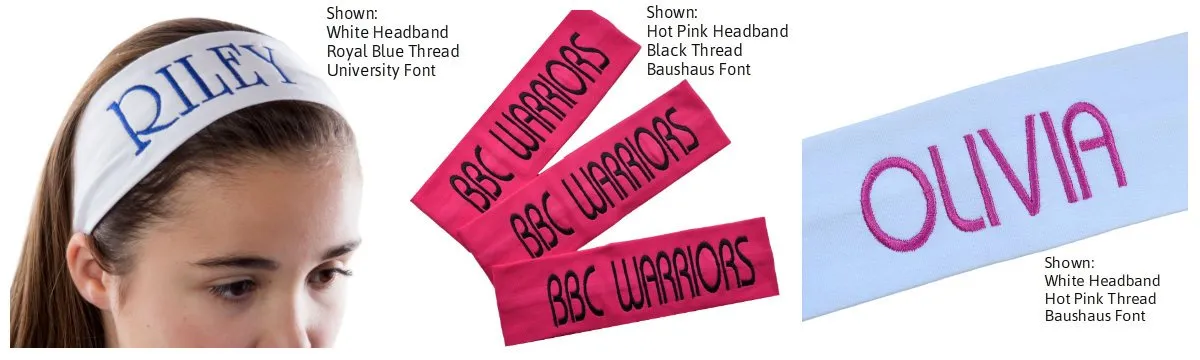 Funny Girl Designs Personalized CUSTOM Cotton Stretch Headband Embroidered With YOUR TEXT- 2.5 Inch (Purple Headband)