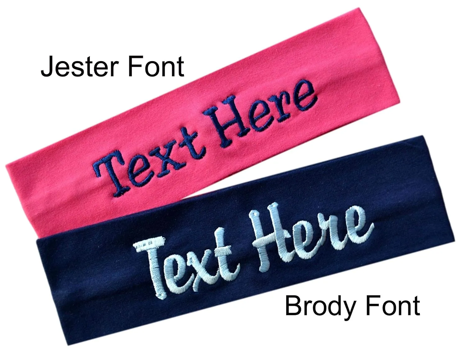 Funny Girl Designs Personalized CUSTOM Cotton Stretch Headband Embroidered With YOUR TEXT- 2.5 Inch (Purple Headband)