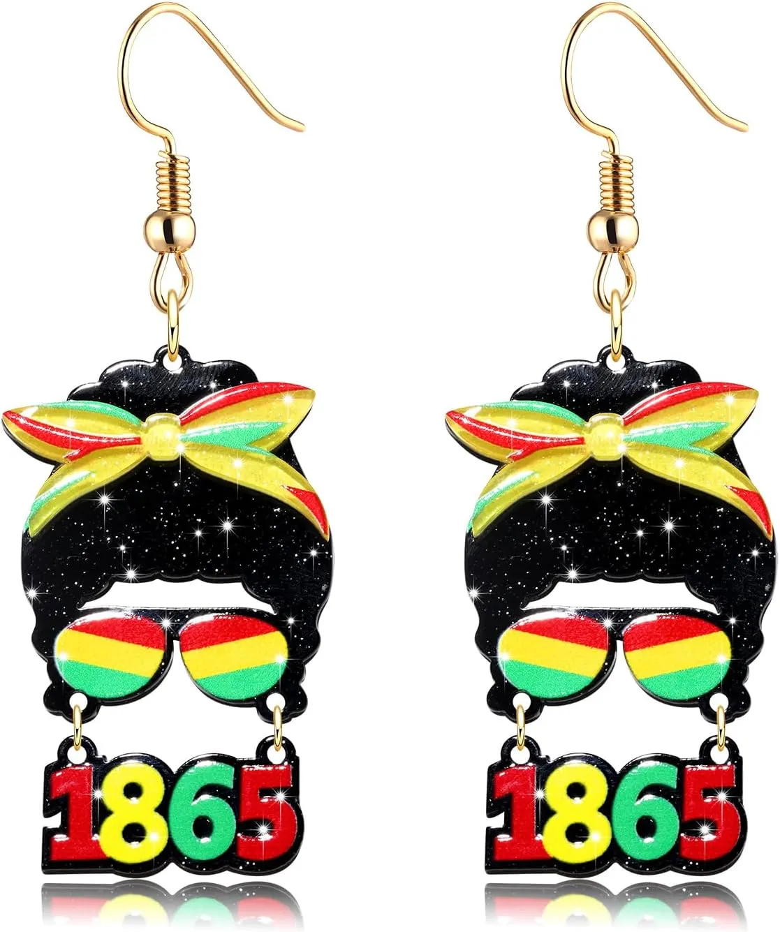 Juneteenth Earrings for Women African Earrings 1865 Black History Drop Dangle Earrings Statement Freedom Day Earrings African Jewelry Accessories Independence Day Outfits Party Gifts