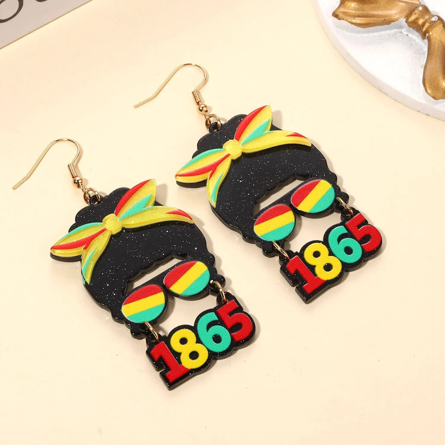 Juneteenth Earrings for Women African Earrings 1865 Black History Drop Dangle Earrings Statement Freedom Day Earrings African Jewelry Accessories Independence Day Outfits Party Gifts