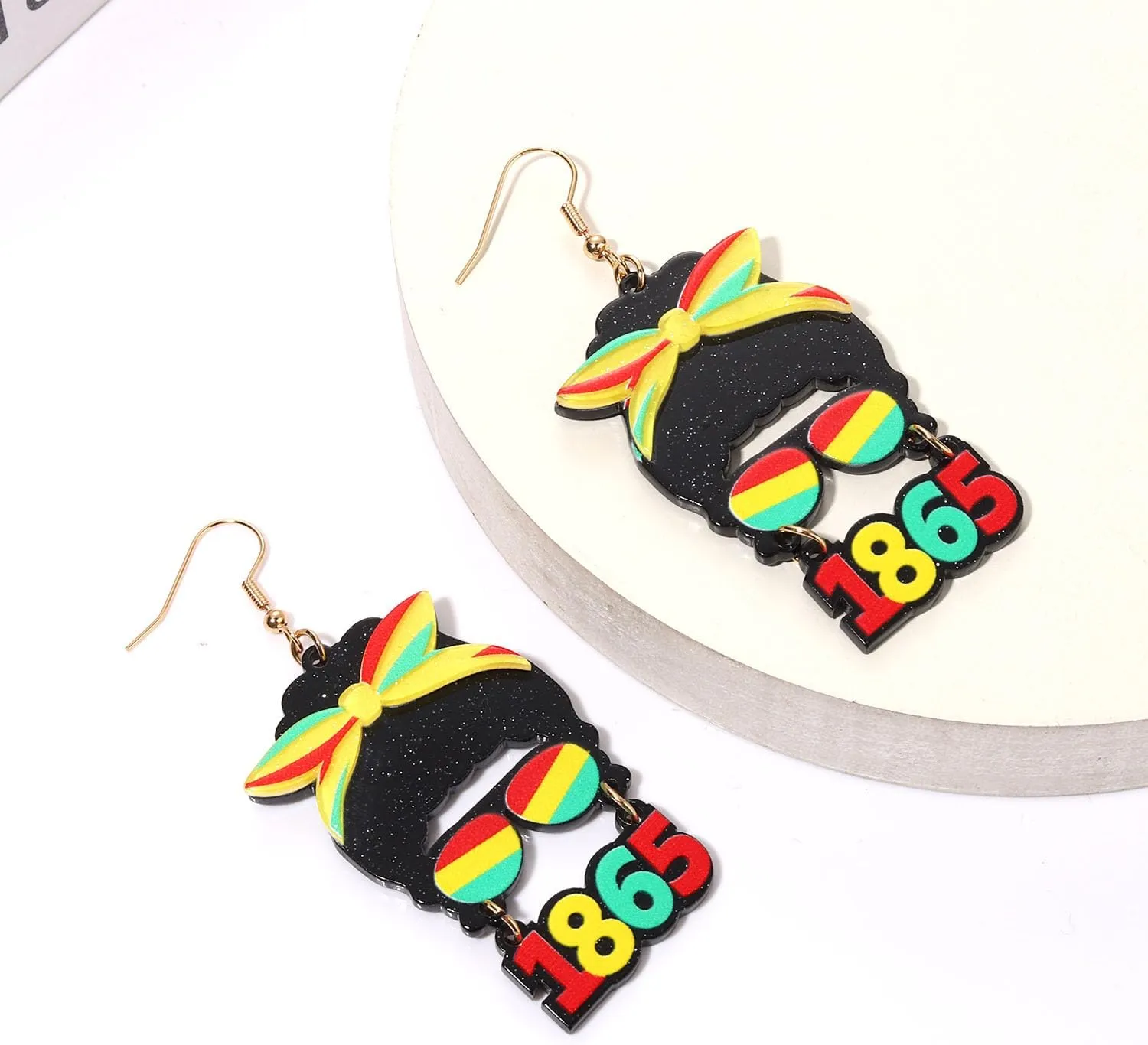 Juneteenth Earrings for Women African Earrings 1865 Black History Drop Dangle Earrings Statement Freedom Day Earrings African Jewelry Accessories Independence Day Outfits Party Gifts