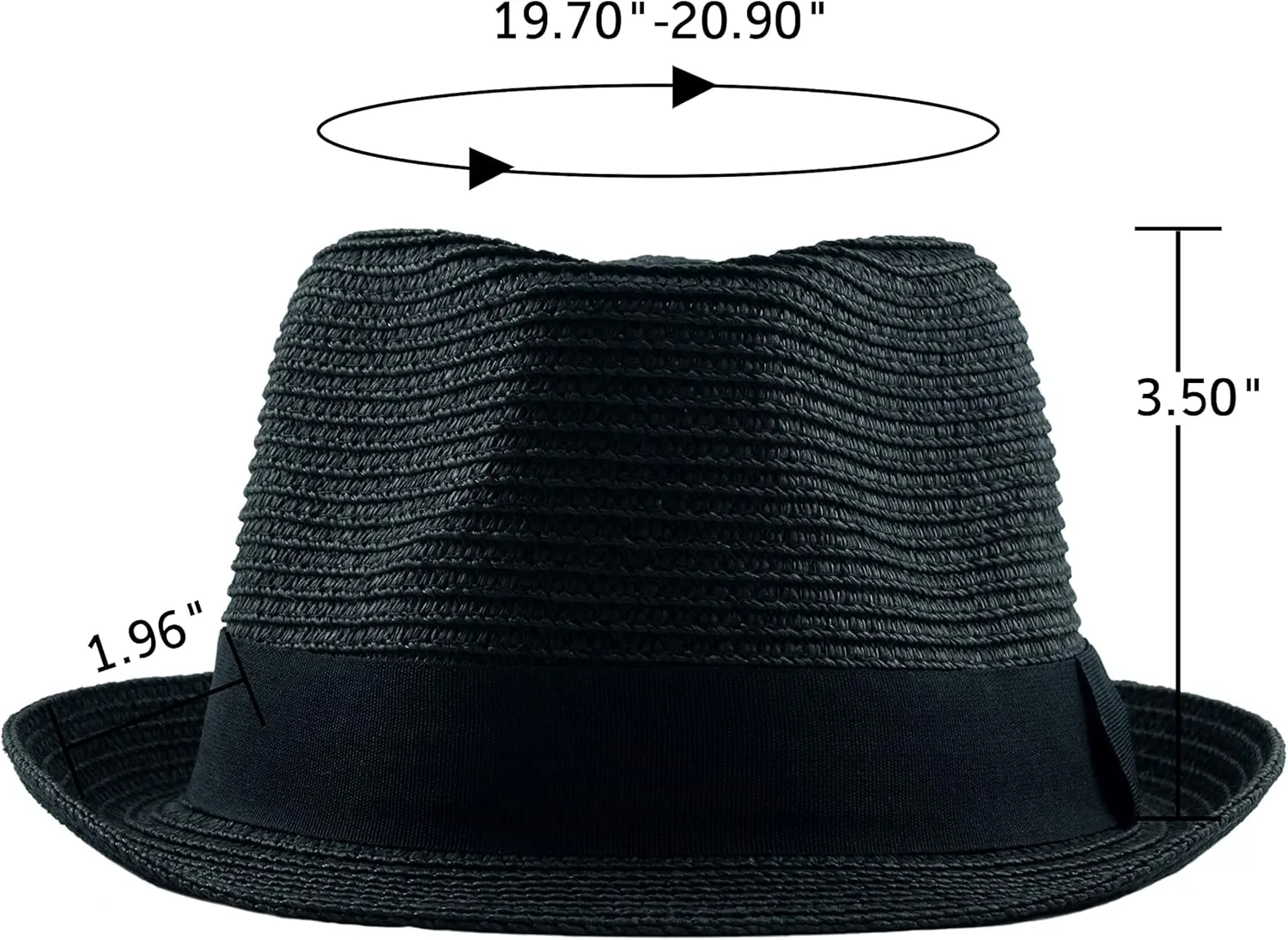 Kids Girls Boys Straw Fedora Hat Summer Short Brim Panama Cap Beach Sun Hats (Fit 4-8T)