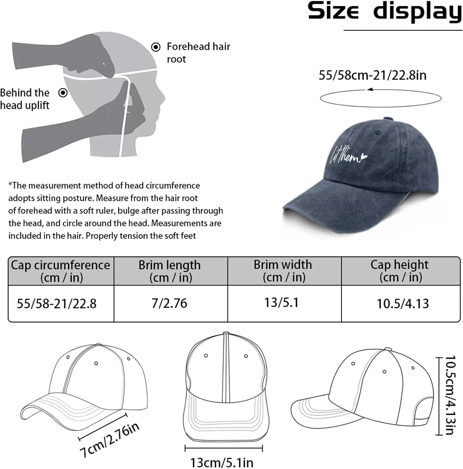 Let Them Funny Hat for Men Classic Washed Distressed Baseball Caps