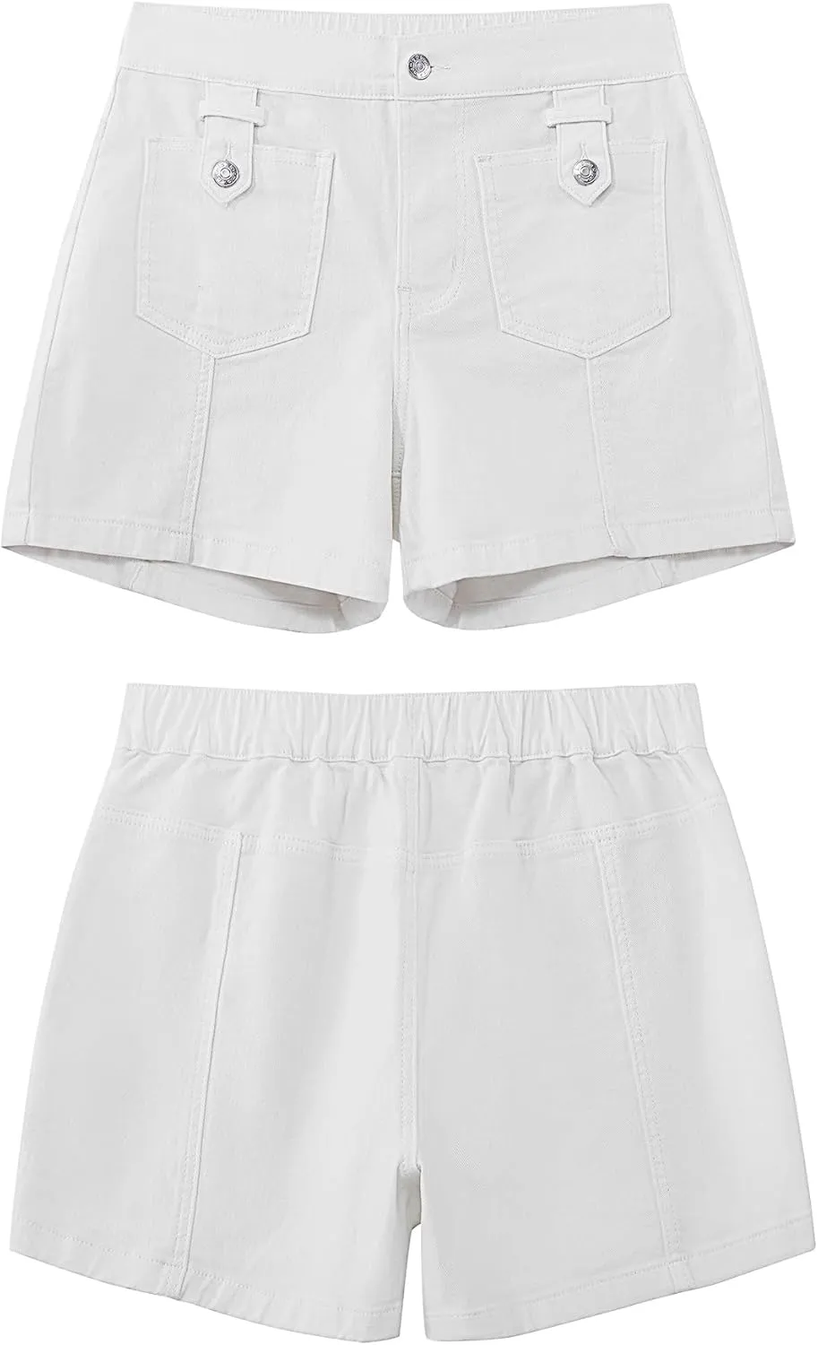 luvamia Jean Shorts for Women High Waisted Wide Leg Elastic Waist Stretchy Denim Jorts Summer Causal Shorts with Pockets