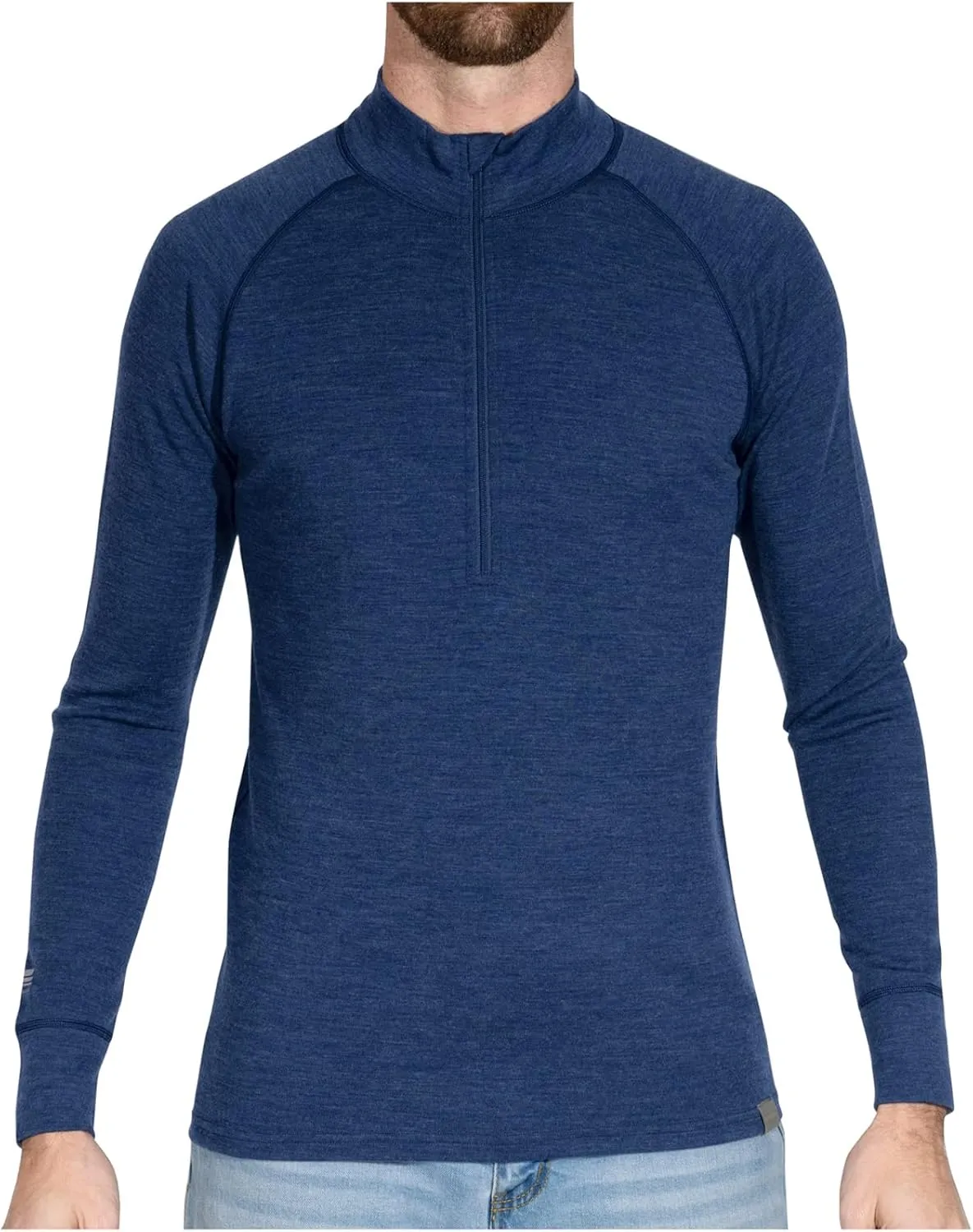 MERIWOOL Mens Base Layer 100% Merino Wool Midweight 250g Half Zip Sweater for Men