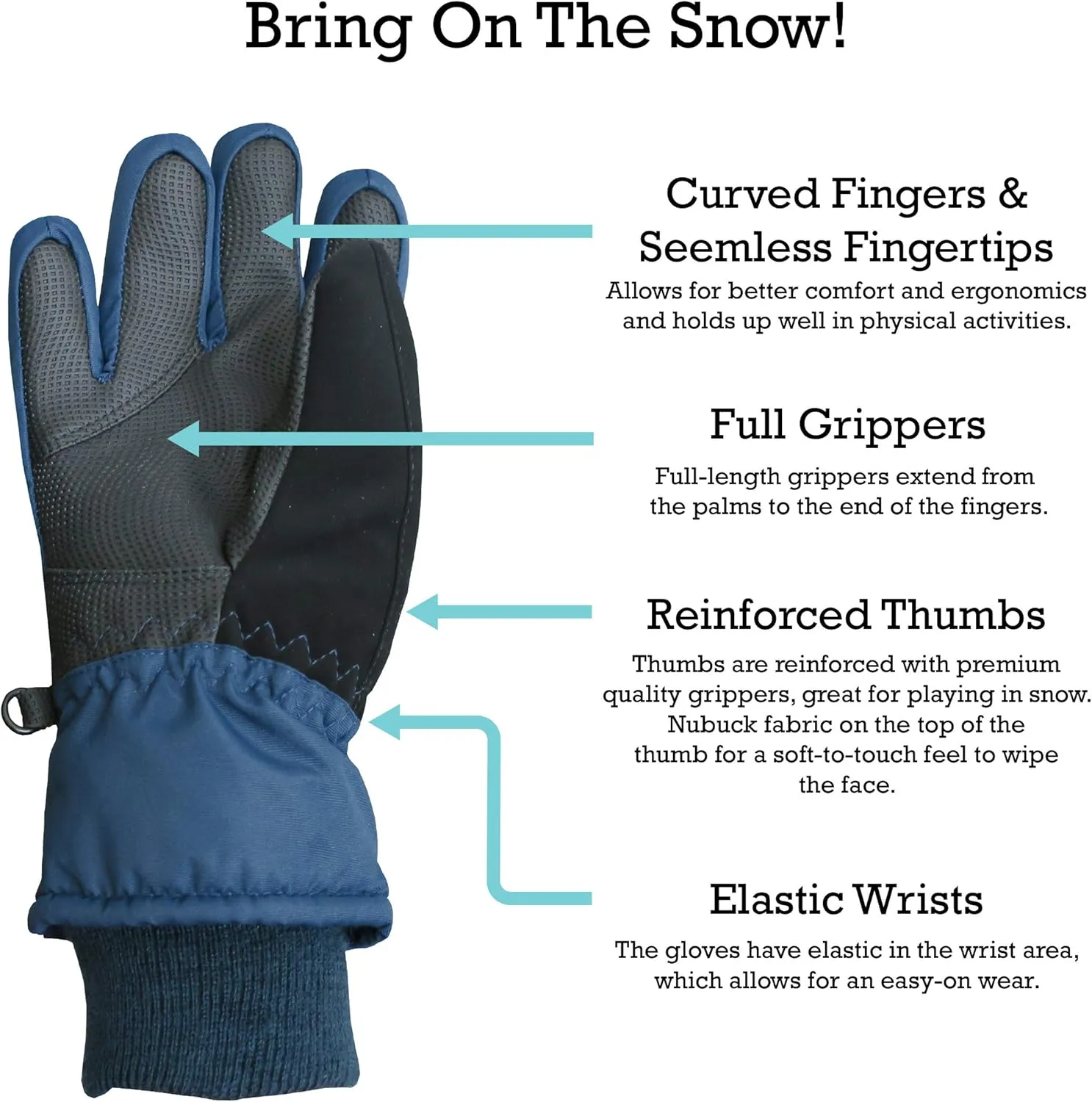 N'Ice Caps Kids Waterproof Winter Thinsulate Warm Gloves