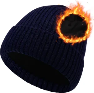 Oversize L/XL/XXL Beanie Hat for Big Heads - Unisex Merino Wool Cuff Beanie Winter Hat for Men and Women