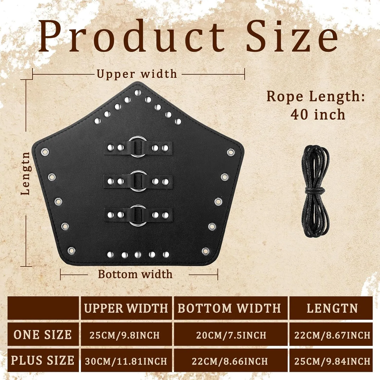 Patelai 1 Pair Faux Leather Arm Guards Arm Bracers Leather Gauntlet Medieval Viking Cosplay Accessories for Men Women