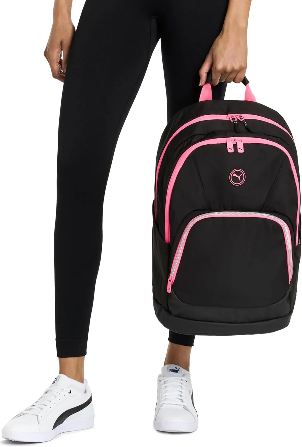 PUMA Women's Juniper Backpack, Black/Sunstruck Pink, Large