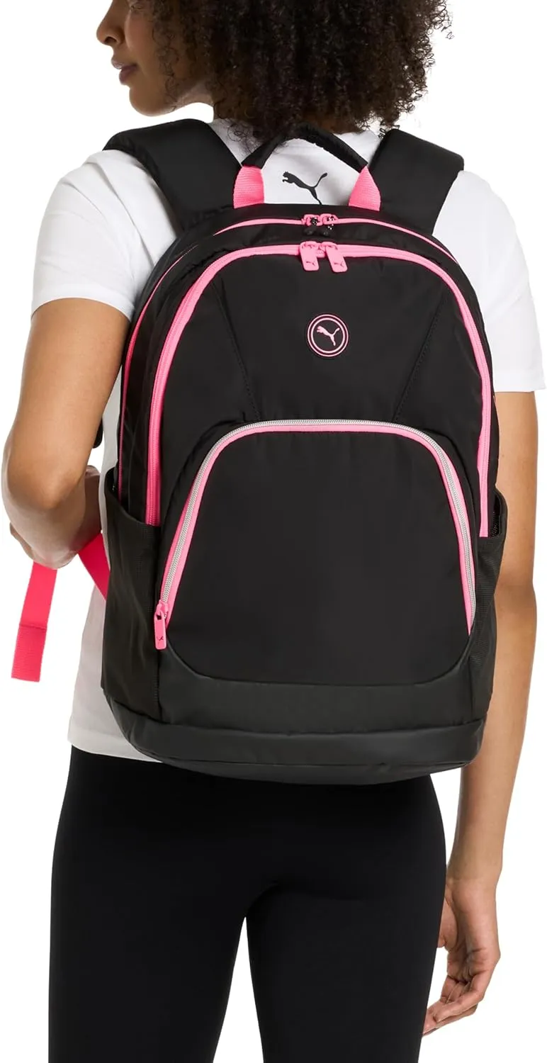 PUMA Women's Juniper Backpack, Black/Sunstruck Pink, Large