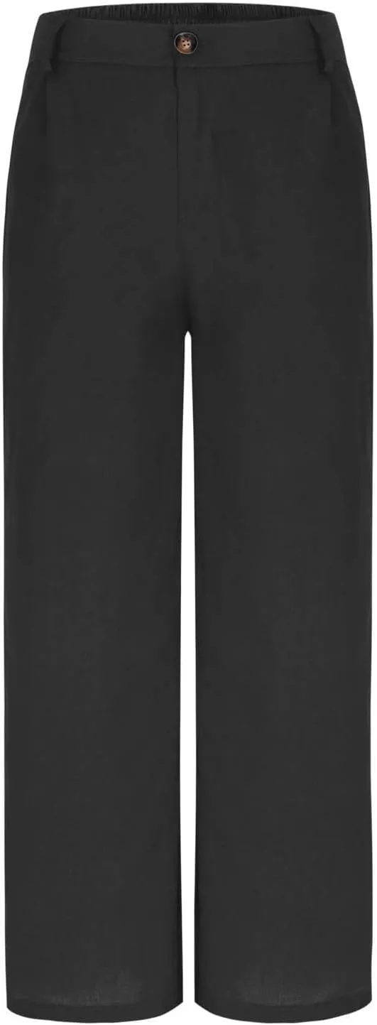 Sinzelimin Womens Suit Pants Fashion Solid Color Button Zip Closure Stretch Comfy Dressy Casual Trouser Office Work Sweatpant