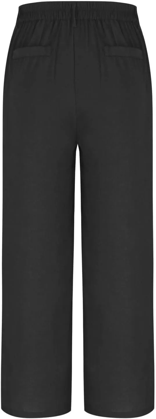 Sinzelimin Womens Suit Pants Fashion Solid Color Button Zip Closure Stretch Comfy Dressy Casual Trouser Office Work Sweatpant