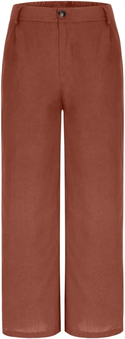 Sinzelimin Womens Suit Pants Fashion Solid Color Button Zip Closure Stretch Comfy Dressy Casual Trouser Office Work Sweatpant