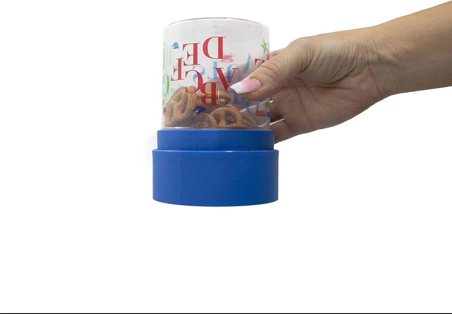 Spill Proof Snack Cup Blue, 12 Ounce jar, Made in The USA