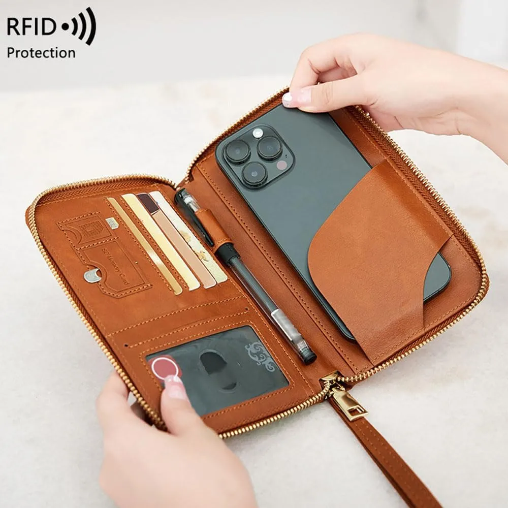 Summer Simple Plain Passport Cases Back To School, Charm Infinite Travel Wallet, Multi-functional Zipper Travel Card Holder, RFID Blocking Card Holder (Blue)