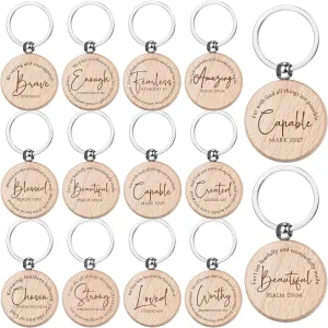 Sureio 48 Pcs Father's Day Christian Gifts Bulk Bible Verse Keychains Religious Baptism Party Favors for Father Dad