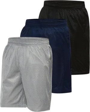 Ultra Performance Boy's Basketball Short's 3 Pack Mesh Athletic Shorts Youth Basketball Soccer & Gym Short for Active Boys