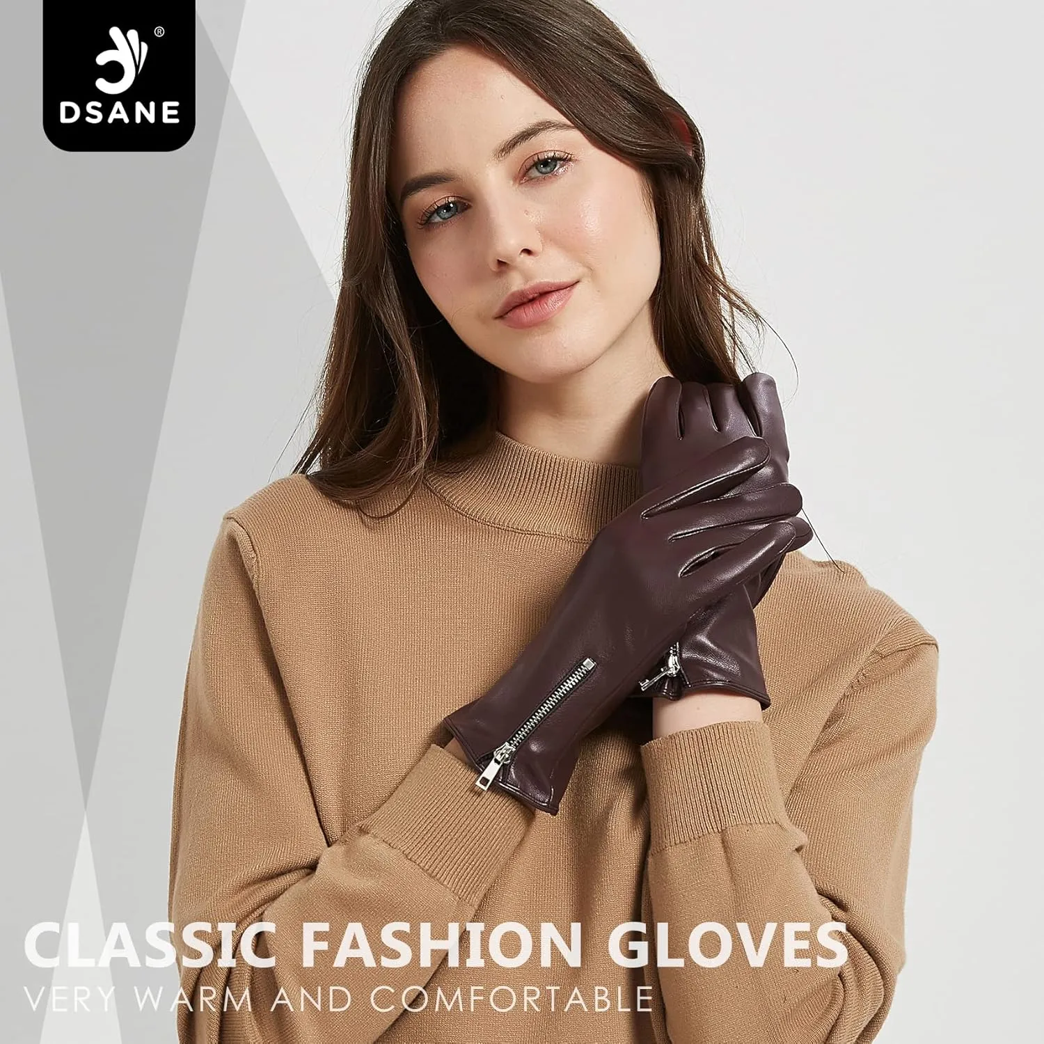 Winter Leather Gloves for Women, Touchscreen Texting Warm Driving Gloves
