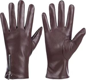 Winter Leather Gloves for Women, Touchscreen Texting Warm Driving Gloves