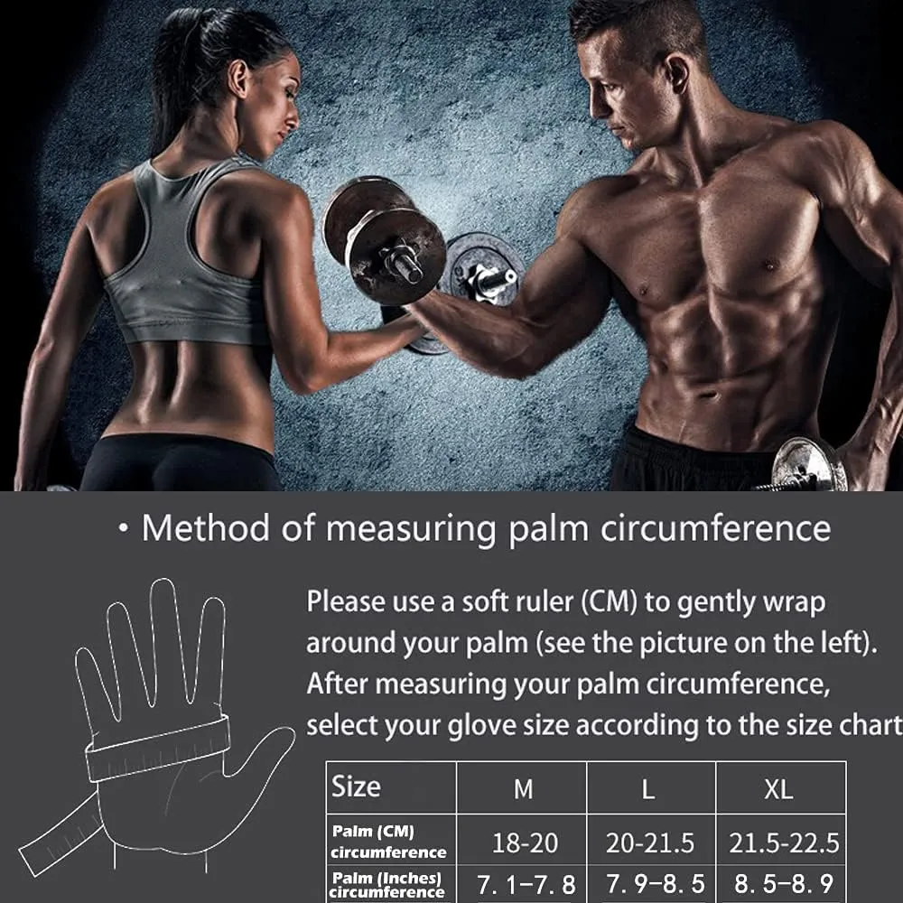 Workout Gloves for Men and Women, Breathable Weight Lifting Gloves with Wrist Wrap Support, Lightweight Gym Gloves with Excellent Grip, Full Palm Protection for Weightlifting Fitness Training Climbing
