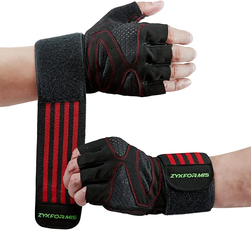 Workout Gloves for Men and Women, Breathable Weight Lifting Gloves with Wrist Wrap Support, Lightweight Gym Gloves with Excellent Grip, Full Palm Protection for Weightlifting Fitness Training Climbing