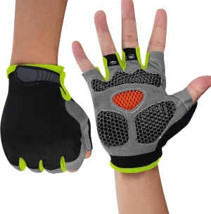 WULI Cycling Gloves Half Finger Men's and Women's Fitness Gloves for Cycling, Breathability, Anti Slip Yoga Equipment, Anti cocooning, Wrist Protection Thickened Palm