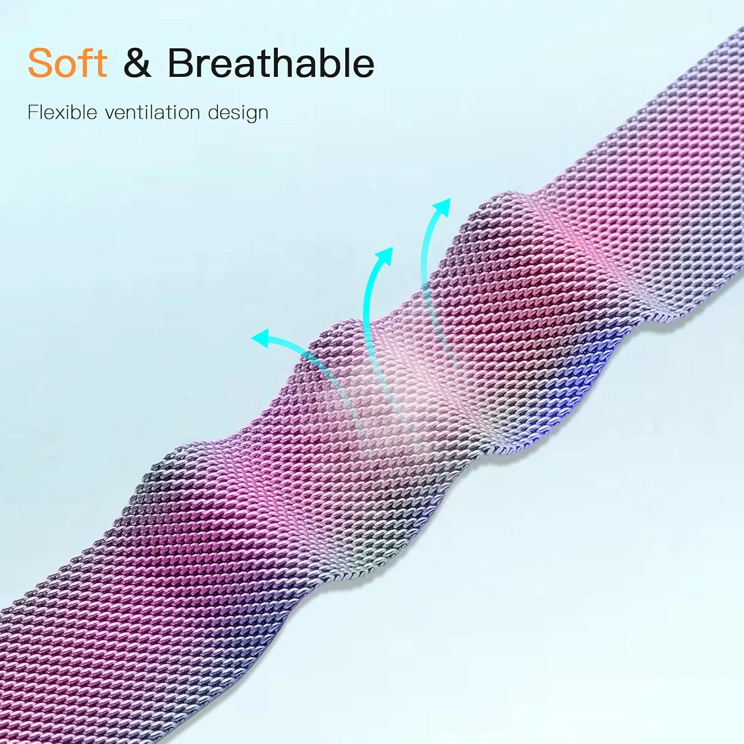 ZWGKKYGYH Compatible with Fitbit Versa/Versa Lite SE/Versa 2 Bands for Women Men, Stainless Steel Mesh Metal Band with Magnetic Lock Replacement for Fitbit Versa Smart Watch, Colorful Large